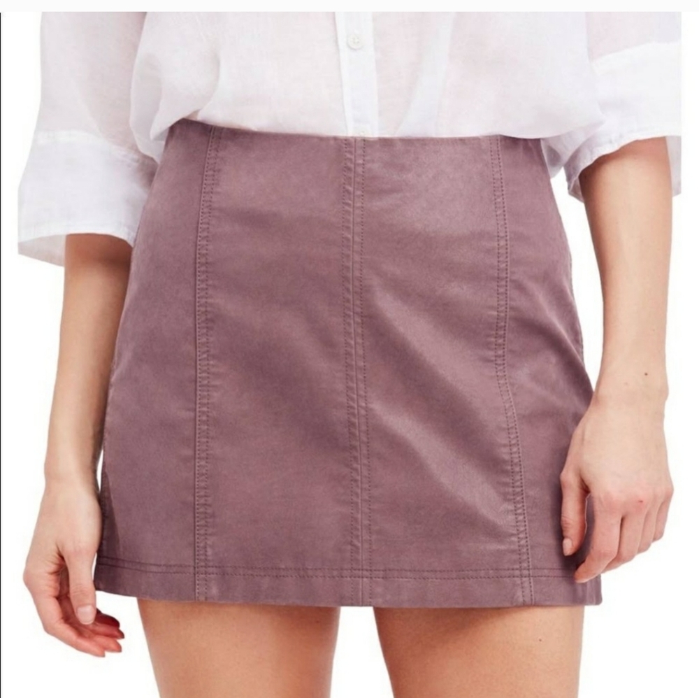 Free People Faux Leather Mini Skirt